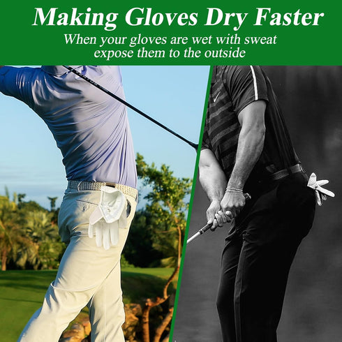 Golf Glove Holder - Stainless Steel Hook with Storage Bag, Portable Accessory for Men and Women, Golfer Gift