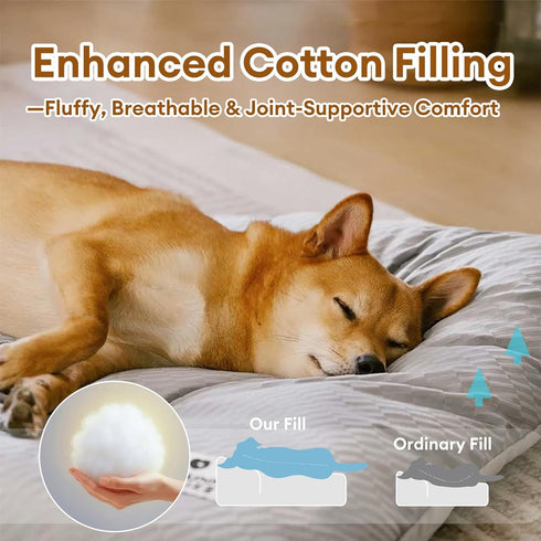 2 1 Mattress,35.4" 22.8", FUNNY FUZZY in Dog Bed Crate Pad Mat, Washable Reversible Pet Floor Mats,Fluffy Kennel Pad
