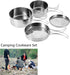 QANYEGN Set, Portable Stainless Steel Cookware Camping Mess Kit, Stainless Steel Camping Cookware for Camping or Other
