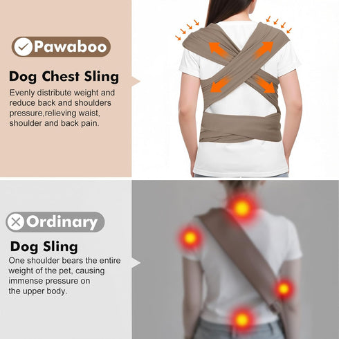 Pawaboo Pet Sling Carrier for Small Dogs and Cats, Hands Free Dog Carriers Sling, Anti-Anxious Soft Cotton Front Facing