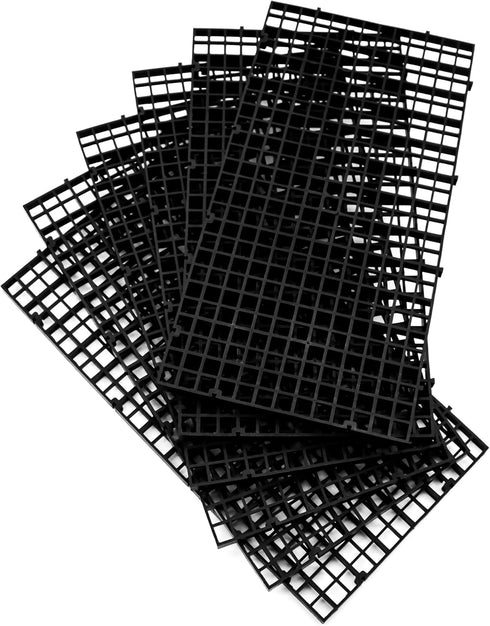 ALEGI Plastic Egg Crate Aquarium Fish Tank Divider, 6pcs Black Filter Bottom Tray