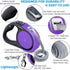 Heavy Duty Retractable Dog Leash, 16ft for S to L Dogs up to 45/115 lbs, Upgraded Lock System, Purple