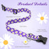 BiPawTi Floral Dog Collars for Large Dogs, Soft Cute Collar with Daisies Charms, Gift for Female Male Dogs (L, Purple)