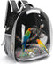 Bird Travel Backpack Carrier for Small Medium Birds, Space Capsule Clear Bubble Window with Stainless Steel Tray and