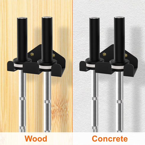 Vertical Barbell Mount Rack, Olympic Barbell Hanger, Double Barbell Holder Wall Mount, Space Saving Garage Gym
