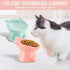 2 Pcs Plastic Elevated Cat Bowls, Tilted Cat Food and Water Bowls for Kittens, Pink and Green Cat Accessories
