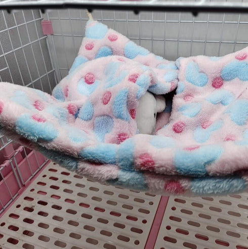 Small Animal Hanging Hammock, Pet Nap Sack Sleep Bag Bed for Ferret, Guinea-Pig, Sugar Glider, Hamster, Rat,