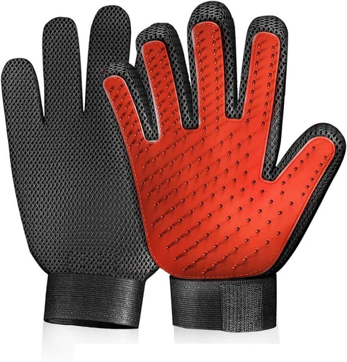 Pet Grooming Glove Hair Remover Brush, Gentle Deshedding Mitt for Dogs, Cats, Horses, Long Short Fur (1 Pair)
