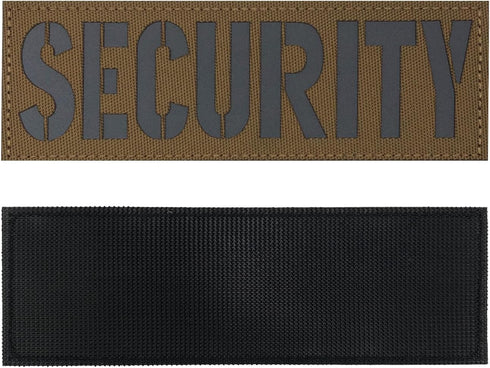 Tactical Reflective Laser Cut Security Guard Patch 6x2 inches for Officer Department Vest Bag Backpack (RF Coyote Tan,