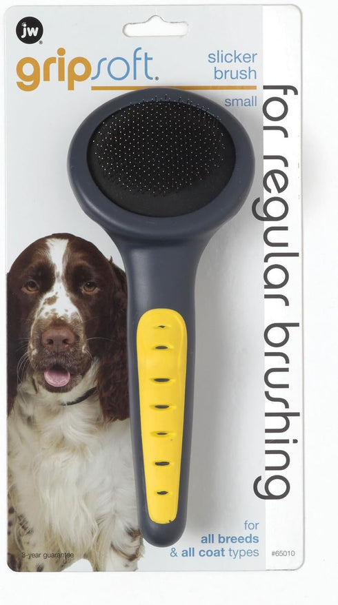 JW Pet Gripsoft Regular Dog Slicker Brush, 7.5 Inch