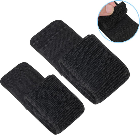 Youth Soccer Shin Guard Straps - 4 PCS Adjustable Elastic Shin Straps for Kicking, Running, Cycling, Black and White