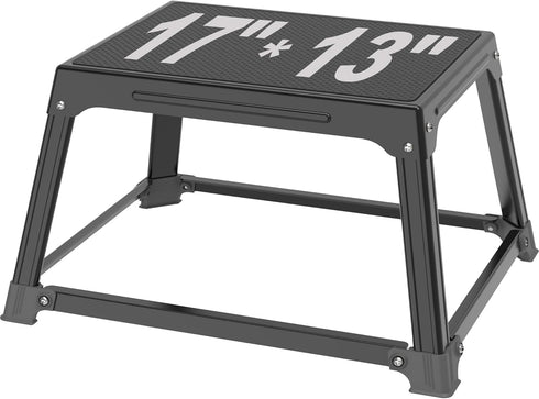 GanFindX Metal Plyometric Jumping Box, 12 Inch with 17 x 13 Inch Surface, Steel Plyo Box for Home Gym