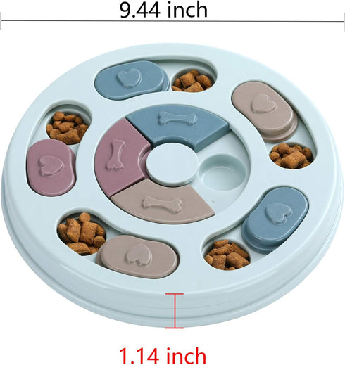 DR CATCH L9.44" W9.44" H1.14" Interactive Dog IQ Puzzle Toy - Blue, Size: x x