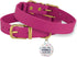BRONZEDOG Leather Dog Collar with QR ID Tag, Basic Pet Collars for Small Mini Dogs Cats Puppies (7-9 Inch (Pack of 1),