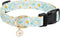Adjustable Dog Collars with Buckle, Soft Fancy Flower Design for Cute Girl Boy Dogs, Small Medium Large (Cyan-Daisy)