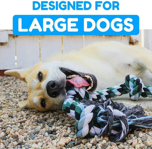 Giant Dog Rope Chew Toys for Extra Large Dogs | 42 Inch, 6 Knot Tough Toy for Aggressive Chewers