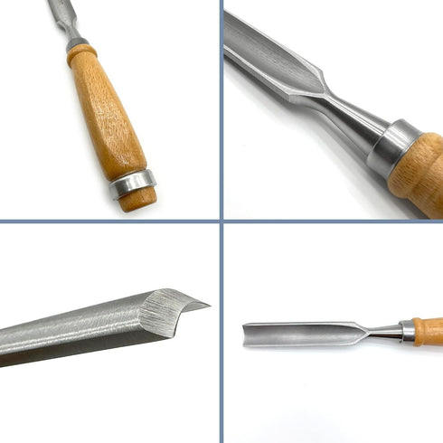 Golf Grip Tape Stripper Remover Tool with Chrome Vanadium Steel and Wooden Handle