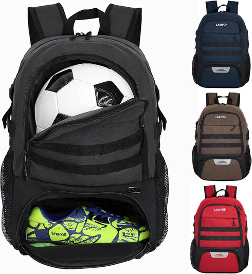 Large Youth Soccer Bag - Backpack & Bags for Basketball, Volleyball with Separate Cleat Shoe and Ball Compartment
