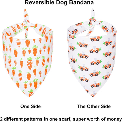 ADOGGYGO Easter Dog Bandana - Reversible Triangle Scarf for Medium and Large Dogs, Multiple Sizes Offered (Large)