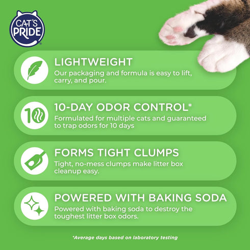 Cat's Pride Premium Lightweight Clumping Litter: Pure & Fresh, 10 Pounds - Multi-Cat, Scented, Up to 10 Days Odor