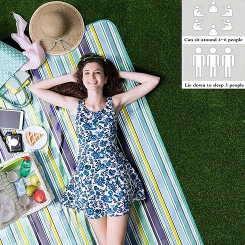 PUPOPIK 80x60in Picnic Beach Blanket, Picnic Mat Waterproof Foldable, Family Mat, Portable Large Picnic Blankets