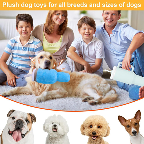 Mity rain Funny Tumbler with Handle Cup Dog Toys, Cute Interactive Squeaky Toys for Small and Large Dogs