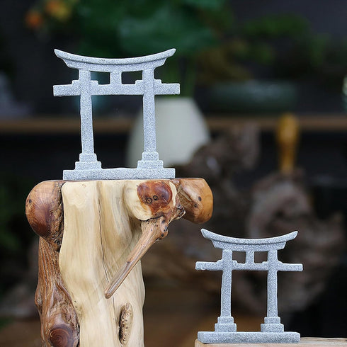 Tsynapter Torii Gate Aquarium Decor Japanese Stone Statue Ornament for Fish Tank, Garden Decoration, Landscape