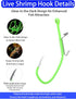 10/40 Packs Luminous Shrimp Hooks Saltwater Fishing Hooks - Premium Carbon Steel Barbed Corrosion Resistant for Big