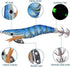 Glow Squid Jigs Saltwater Fishing Lures Kit, 10pcs Luminous Shrimp Prawn Lures for Cuttlefish Octopus Fishing