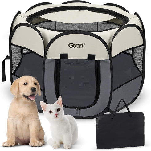 Goozii Pet Cat Playpen for Indoor Cats Enclosed, Puppy Dog Play Pen