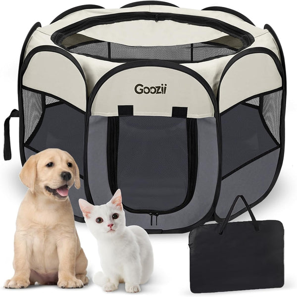 Goozii Pet Cat Playpen for Indoor Cats Enclosed, Puppy Dog Play Pen