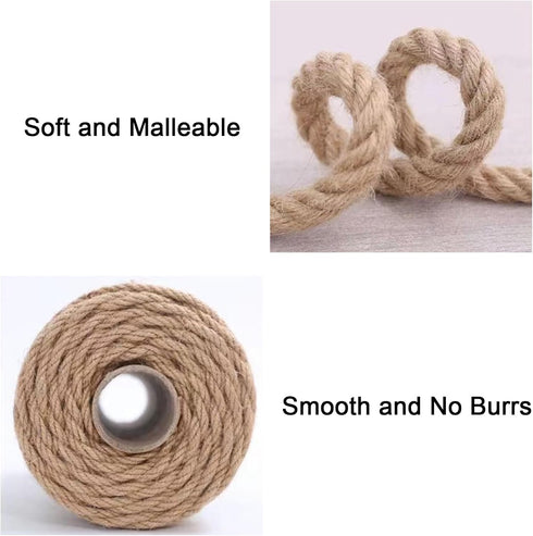 Natural Sisal Rope for Replacing Cat Scratching Post, 1/4 inch Diameter 164FT for Repairing or DIY Scratcher