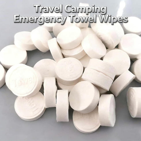 MAGIKON 100-Pack Compressed Towels - Expandable Cotton Face & Body Wipes for Travel, Camping & Emergency Kit