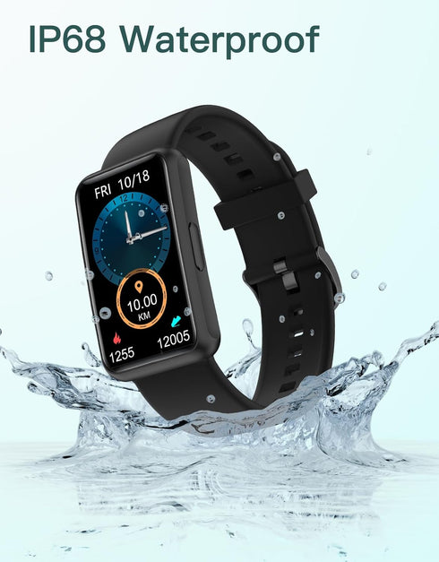 HUAKUA Fitness Tracker, No Bluetooth or APP Needed, IP68 Waterproof Fitness Watch for Men Women Parents