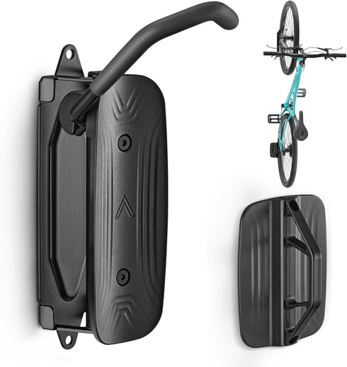 Swivel Bike Wall Mount, Space Saving Sturdy Vertical Bike Rack Holds Up to 66 lbs, Bike Storage Rack for Garage, Black