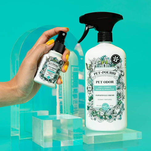 Pet-Pourri Odor Freshener Spray, Pawsitively Fresh, 16 Fl Oz, Air + Fabric Odor Eliminator