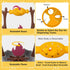 DFQ Cat Slow Feeder, Interactive Cat Puzzle Toy Treat Dispenser - BBQ Campfire Grill Design, Adjustable Rotating Roast