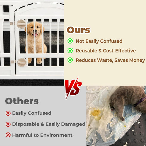 43 x43 Dog Playpen Mat, in in Dog Crate Mat Large Reusable Puppy Training Pads for Under Crate Cages, Reusable Washable