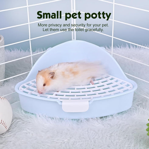 RUBYHOME Triangle Potty Trainer Pet Pan for Baby Rabbit, Chinchillas, Small Guinea Pigs, Ferret, Galesaur, Corner