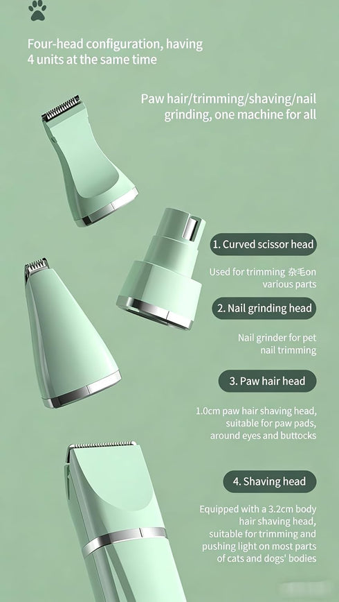 Generic trimmer4-in-1 Set, Pet Multi-Functional Hair Hair Removal Electric Shaver, Foot Bottom Hair Clipper, Hair