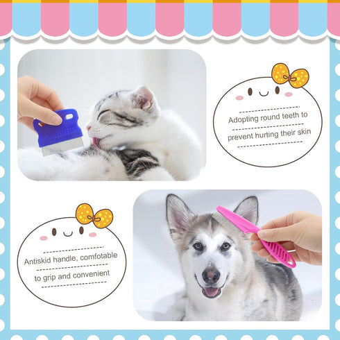 Rabbit Grooming Kit, Brush for Shedding with Bunny Nail Clipper, Trimmers with Pet Combs for Hamster Guinea Pig Ferret