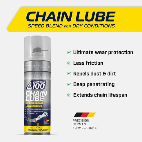 300ml (10.14 oz) Dry Conditions Bike Chain Lube Dry Weather Lubricant for Bicycles & Electric Bikes Deep Penetration