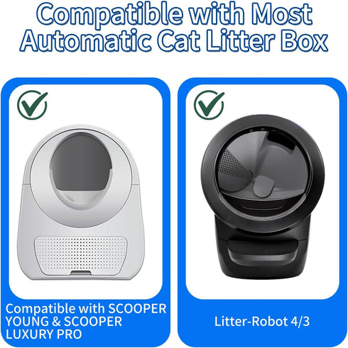120 Pack 4/3 Automatic Litter Box Liners, Compatible with SCOOPER YOUNG & SCOOPER LUXURY PRO & Litter Robot