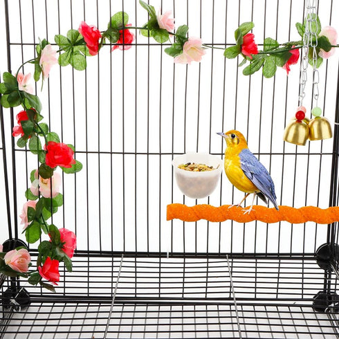 6 Pcs Mini Bird Food Bowl Feeder, Parrot Convenient Hanging Container, Plastic Pigeon Bird Cage Dish (White)