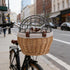 Commuting Puppy Bike Carrier Handwoven Wicker Pet Basket with Straps for Dog Cat Riding, Front Mounted Animal Carrier