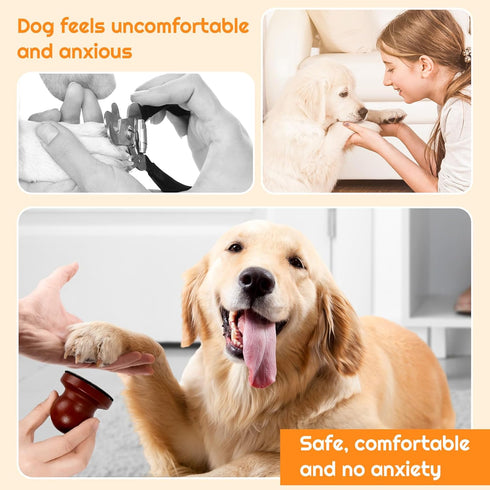 Dog Nail File Set, Dog Nail Trimmers with 7 Pcs Replaceable Sandpaper, No Pressure Nail File