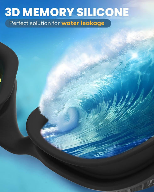 Swimming Goggles 2 Pack, Professional Anti Fog No Leaking UV Protection Swim Goggles for Adult Youth