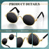 Dog Sunglasses - Retro Pet Glasses Classic Round Metal Eye Wear for Cats and Dogs, Cosplay Party Costume (Gold, Black)