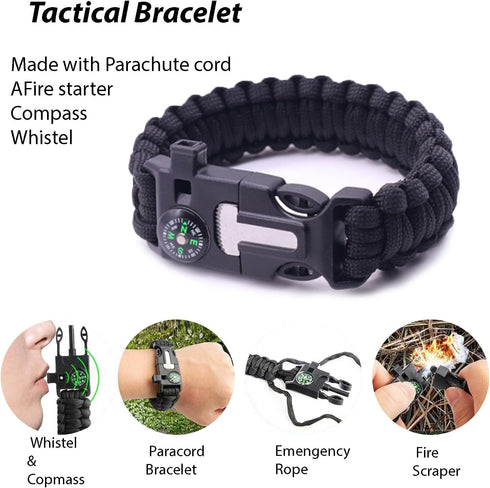 Survival Kit with Tactical Tools, Emergency Gear, Camping Gear - Useful Gift for Men