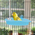 Hypeety Bird Bath with Mirror, Portable Bird Bathroom for Pet Parrots, Bathing Tub Accessories (Blue)